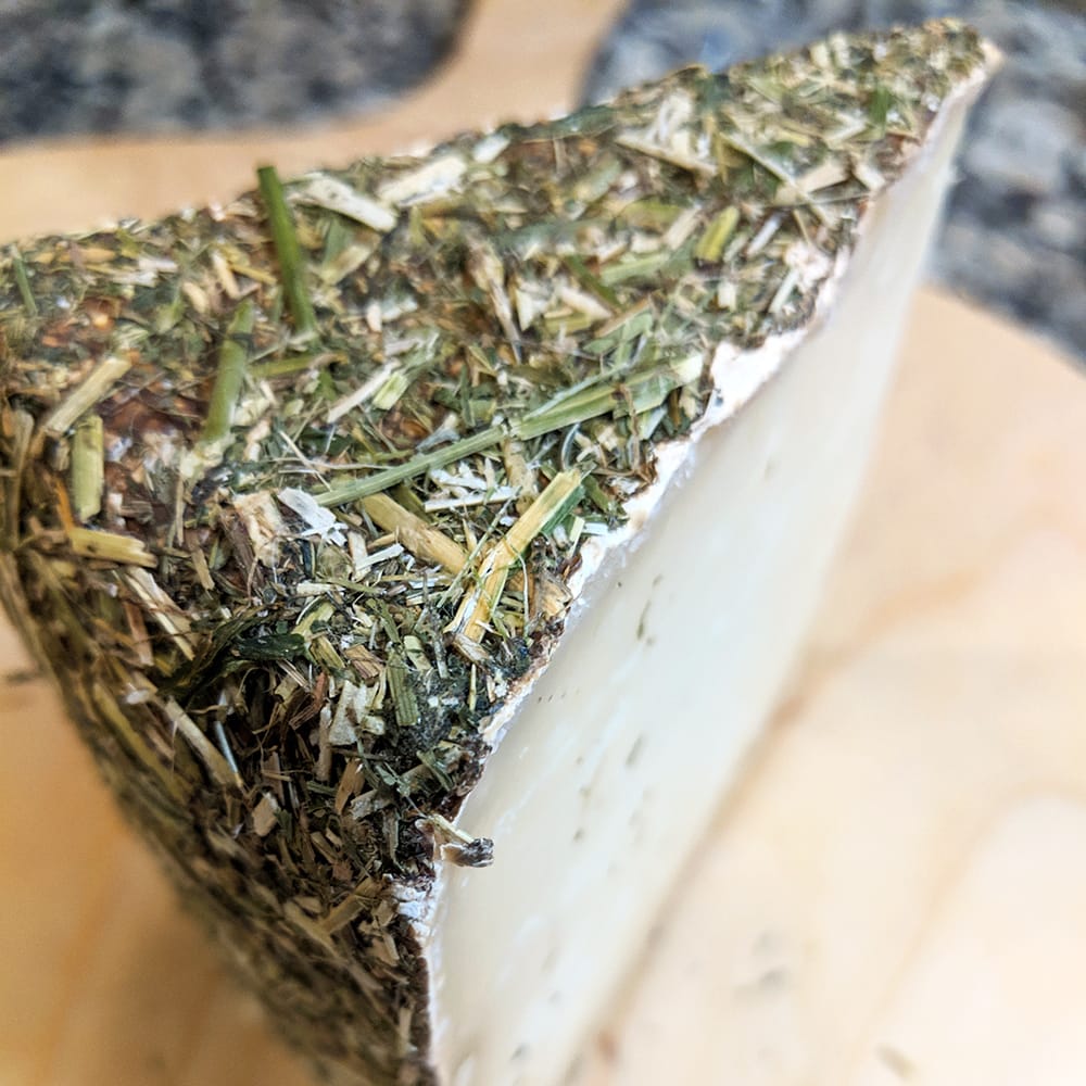干し草に包まれた「ペコリーノトスカーノ」チーズ
